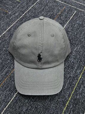 Polo by Ralph Lauren Gray Cotton Polo Player Baseball Cap